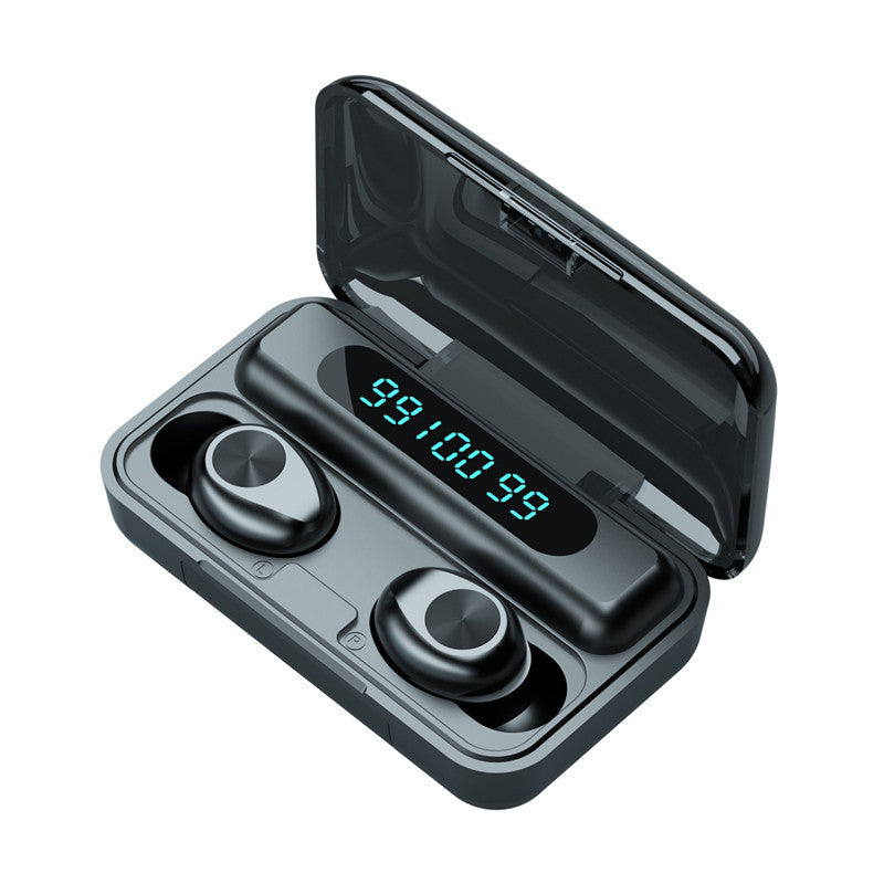 JMT-533578 F9 Smiley Mini TWS Bluetooth Headset with Stereo Sound, Voice Control, and Battery Display