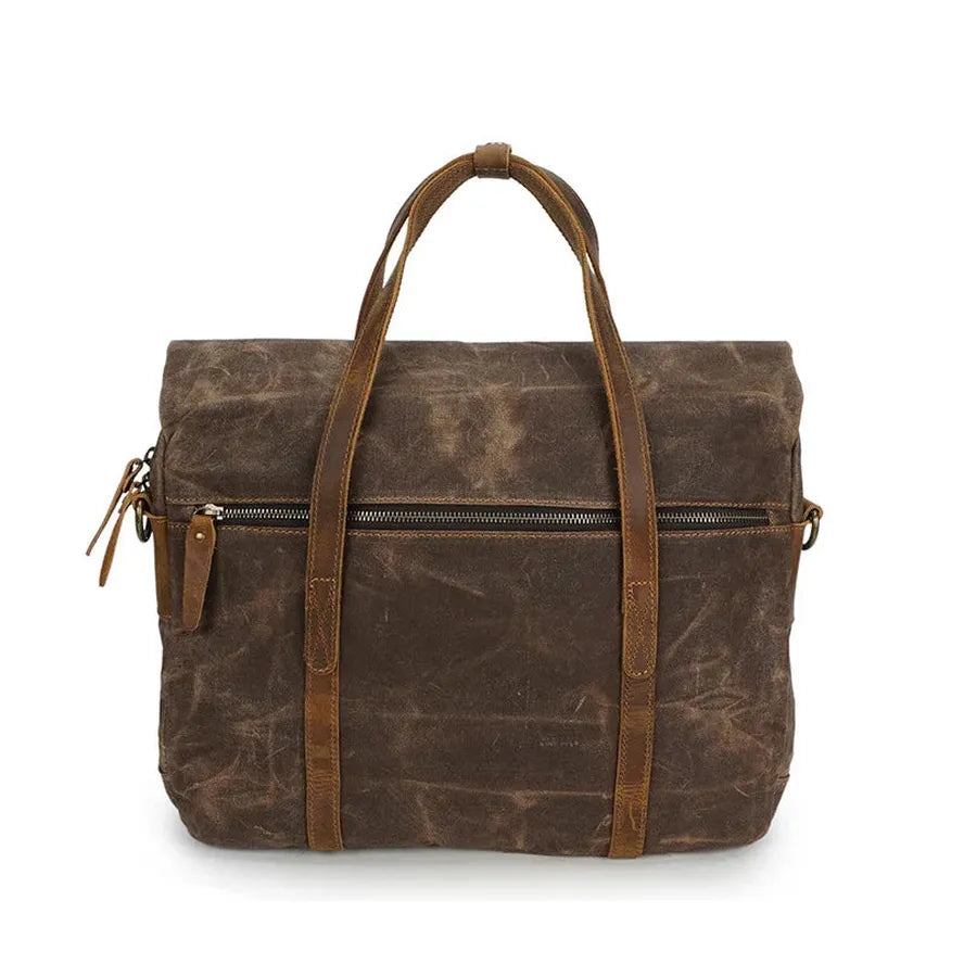 JMT-533834 Vintage Oil Waxed Canvas Laptop Briefcase for Men