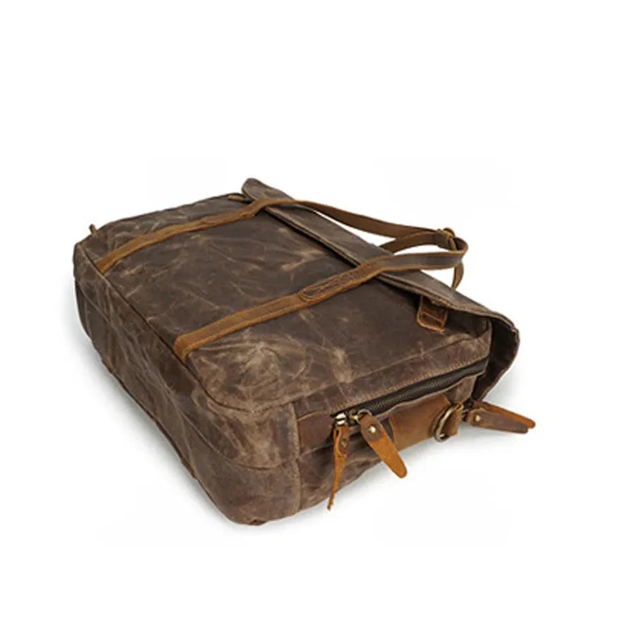 JMT-533834 Vintage Oil Waxed Canvas Laptop Briefcase for Men