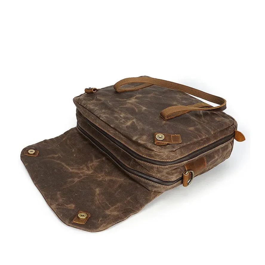JMT-533834 Vintage Oil Waxed Canvas Laptop Briefcase for Men