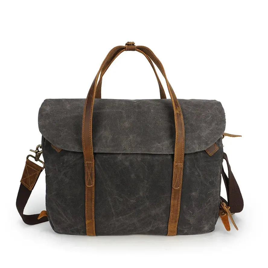 JMT-533834 Vintage Oil Waxed Canvas Laptop Briefcase for Men