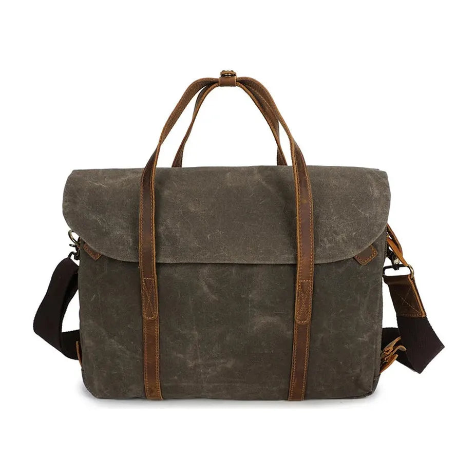 JMT-533834 Vintage Oil Waxed Canvas Laptop Briefcase for Men