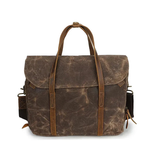 JMT-533834 Vintage Oil Waxed Canvas Laptop Briefcase for Men