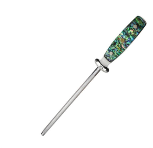 JMT-534218 High Carbon Steel Knife Sharpener with Abalone Shell Handle