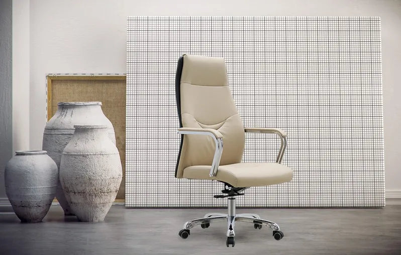 JMT-534346 Ergonomic Executive Office Chair with Swivel Functionality and Aluminium Frame