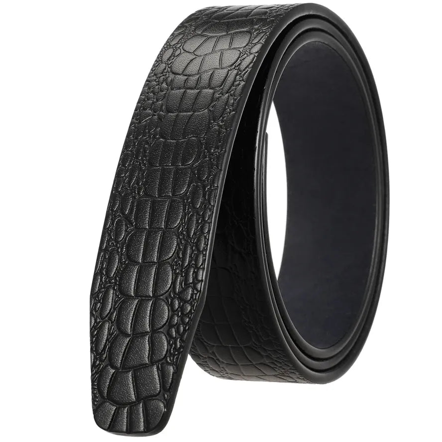 JMT-534346 Men's Cowhide Leather Belt with Crocodile Pattern - Classic Strap Design