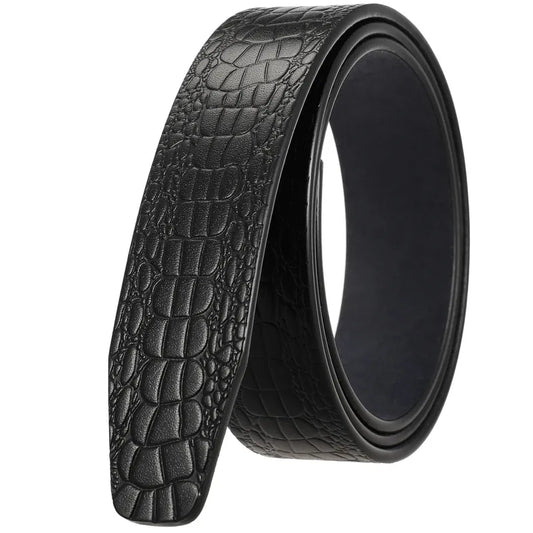 JMT-534346 Men's Cowhide Leather Belt with Crocodile Pattern - Classic Strap Design