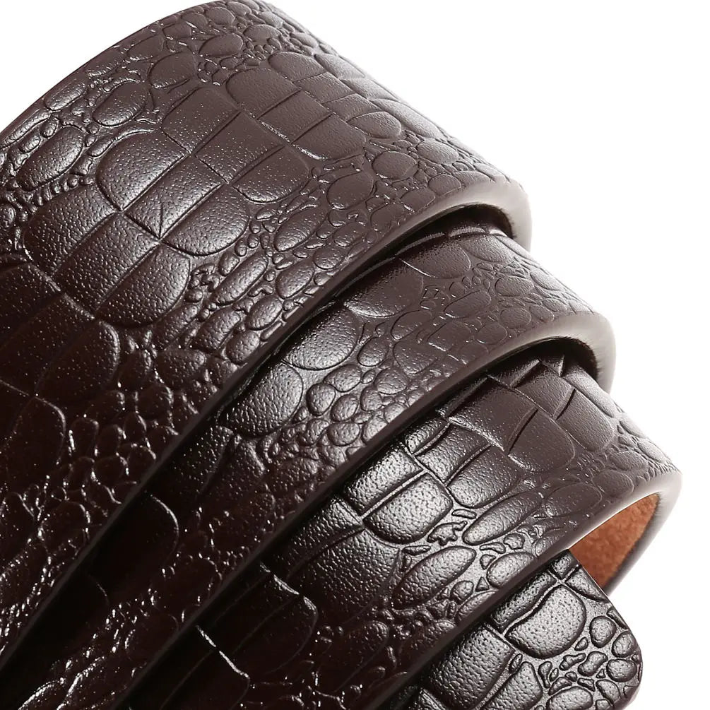 JMT-534346 Men's Cowhide Leather Belt with Crocodile Pattern - Classic Strap Design