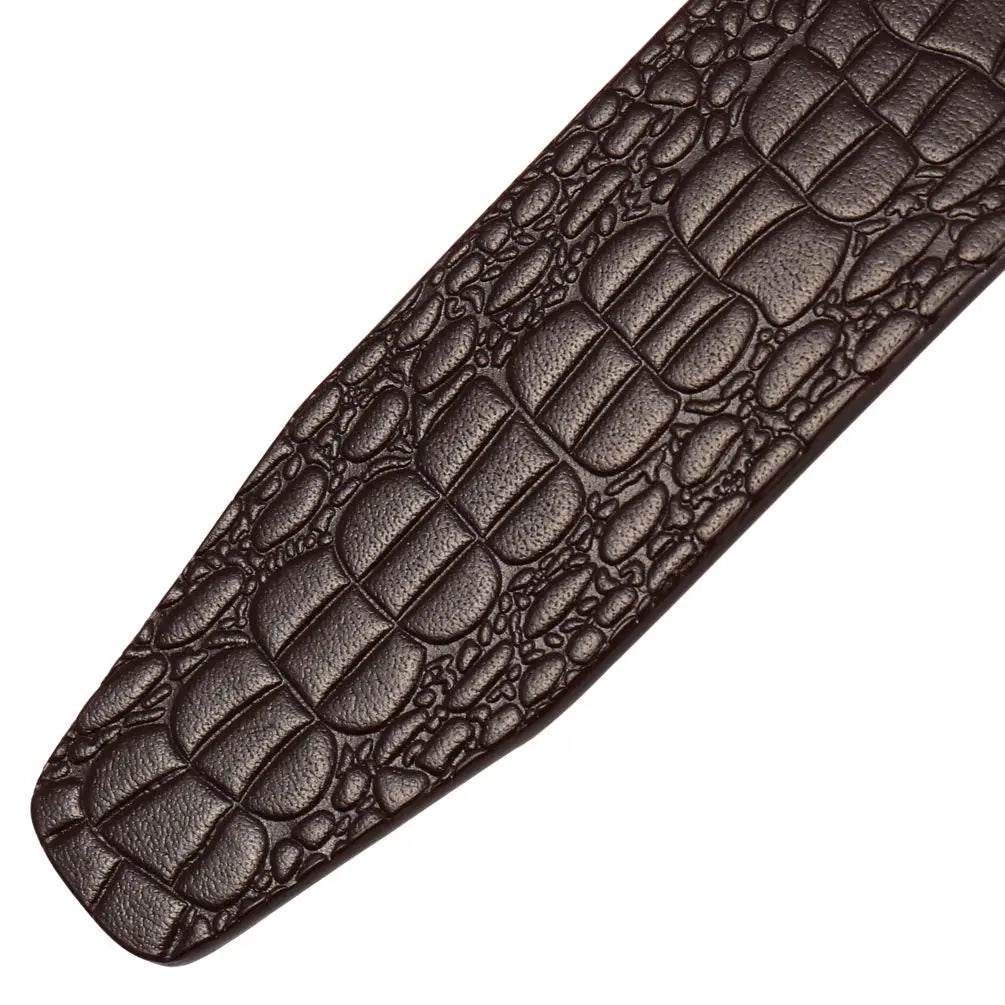 JMT-534346 Men's Cowhide Leather Belt with Crocodile Pattern - Classic Strap Design