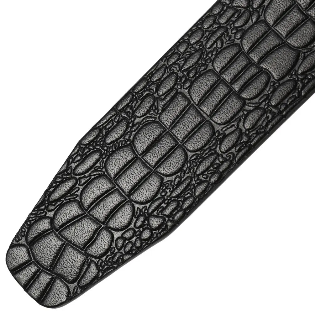 JMT-534346 Men's Cowhide Leather Belt with Crocodile Pattern - Classic Strap Design