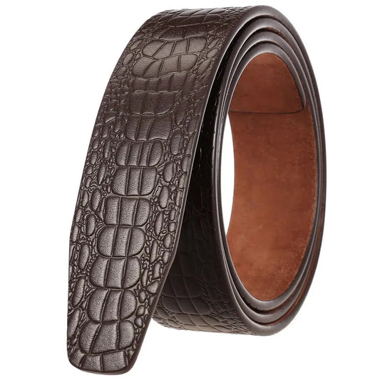 JMT-534346 Men's Cowhide Leather Belt with Crocodile Pattern - Classic Strap Design