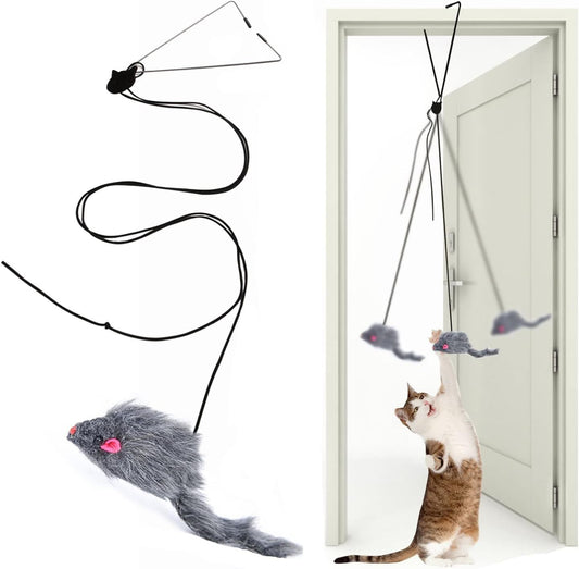 JMT-534410 Interactive Feather Cat Teaser Toy - Adjustable Hanging Play Accessory for Indoor Cats and Kittens