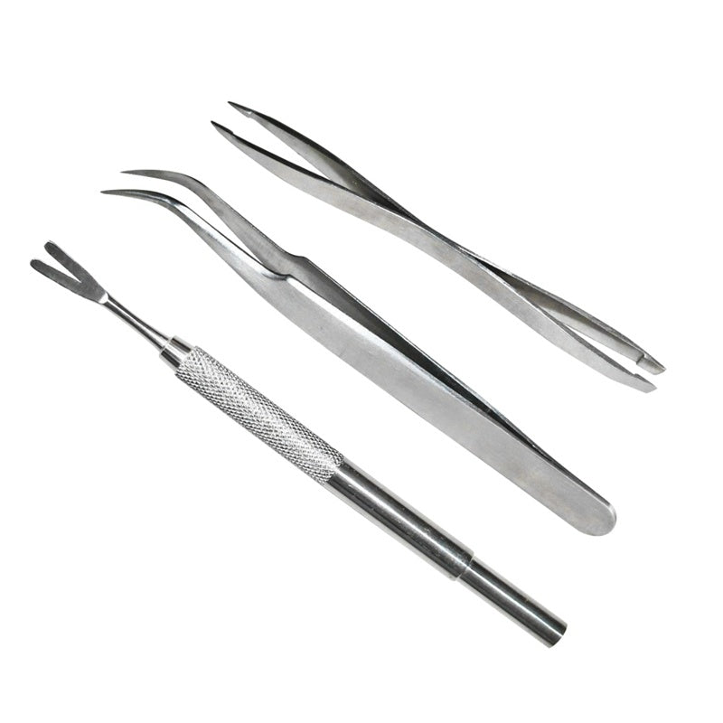 JMT-534666 Stainless Steel Pet Deworming Tool with Double Head Clip and Tick Fork