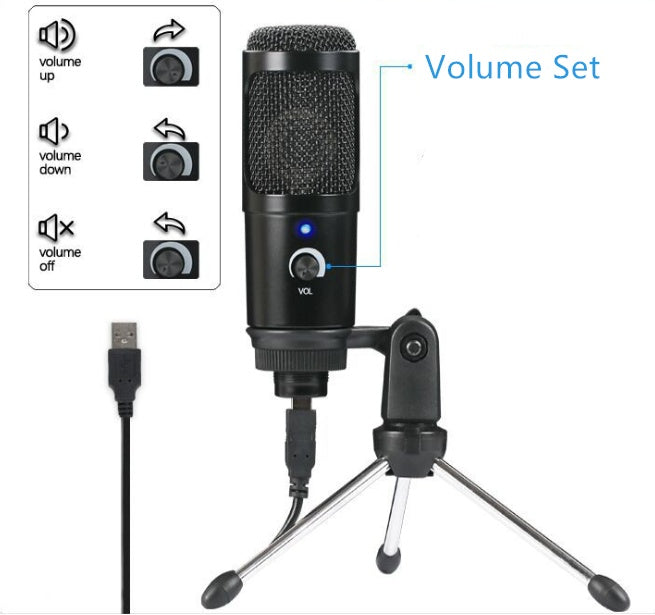 JMT-534922 High-Fidelity USB Condenser Microphone for Clear Audio Recording