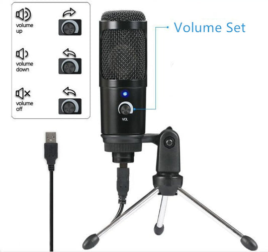 JMT-534922 High-Fidelity USB Condenser Microphone for Clear Audio Recording