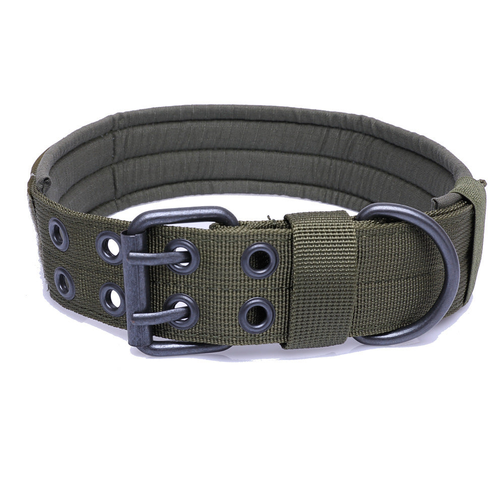 JMT-535242 Adjustable Five-Speed Nylon Pin Buckle Dog Collar - Sizes M, L, XL in Black, Green, Brown, ACU, CP, Sand Number