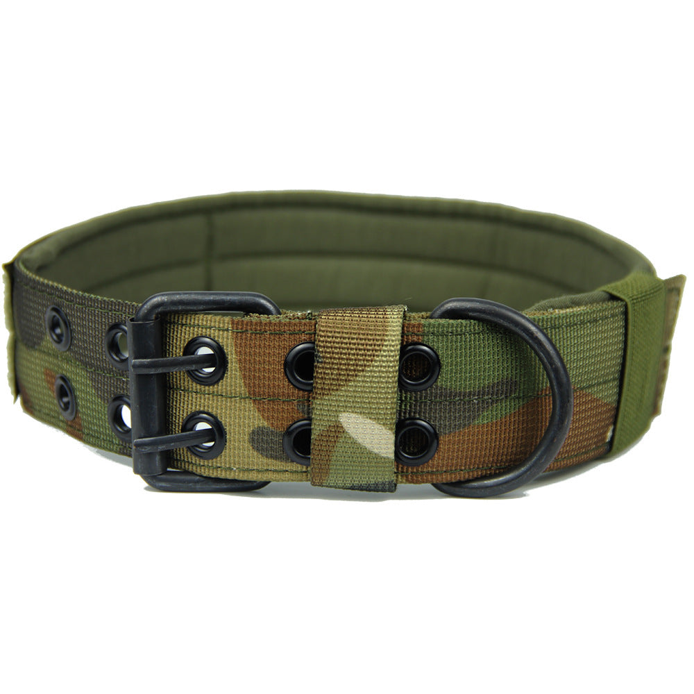 JMT-535242 Adjustable Five-Speed Nylon Pin Buckle Dog Collar - Sizes M, L, XL in Black, Green, Brown, ACU, CP, Sand Number