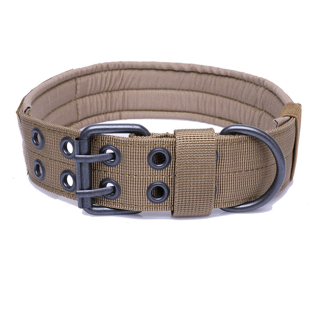 JMT-535242 Adjustable Five-Speed Nylon Pin Buckle Dog Collar - Sizes M, L, XL in Black, Green, Brown, ACU, CP, Sand Number