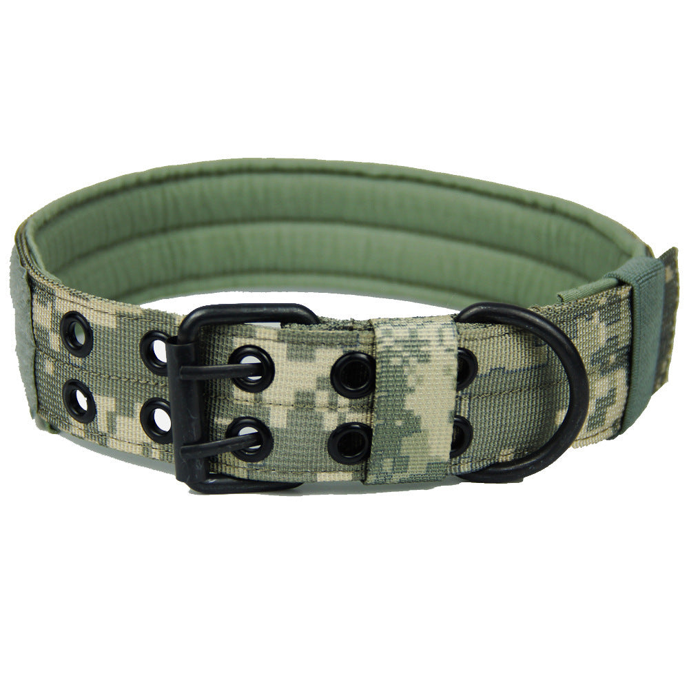 JMT-535242 Adjustable Five-Speed Nylon Pin Buckle Dog Collar - Sizes M, L, XL in Black, Green, Brown, ACU, CP, Sand Number