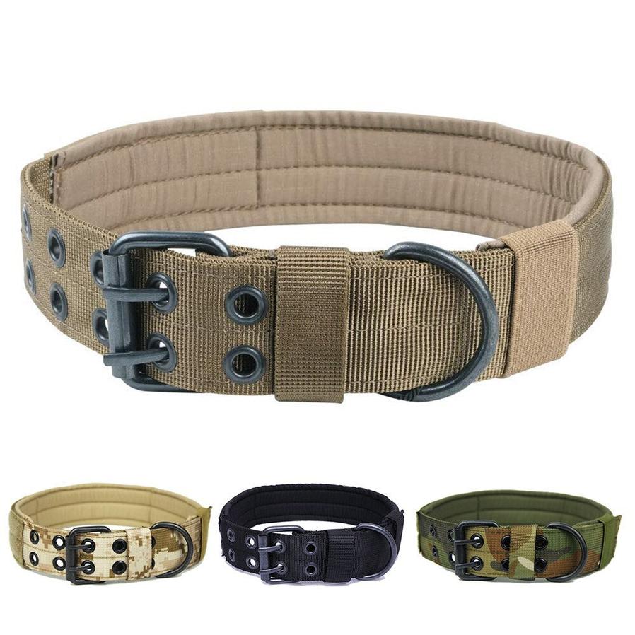 JMT-535242 Adjustable Five-Speed Nylon Pin Buckle Dog Collar - Sizes M, L, XL in Black, Green, Brown, ACU, CP, Sand Number