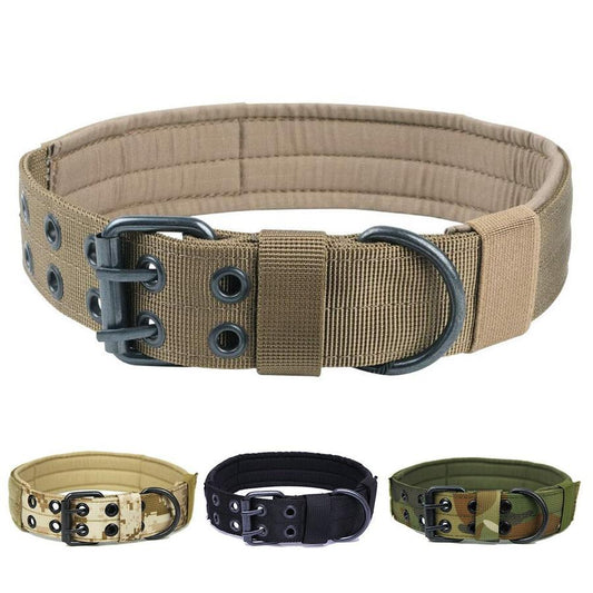 JMT-535242 Adjustable Five-Speed Nylon Pin Buckle Dog Collar - Sizes M, L, XL in Black, Green, Brown, ACU, CP, Sand Number