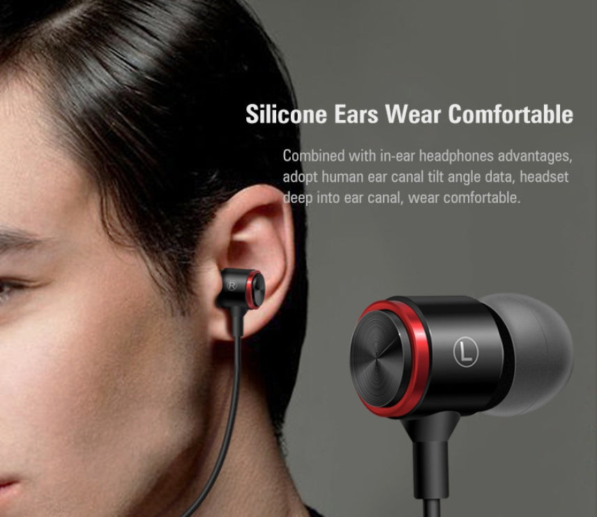 JMT-535562 Wired In-Ear Metal Headset for Mobile Devices with EVA Storage Case