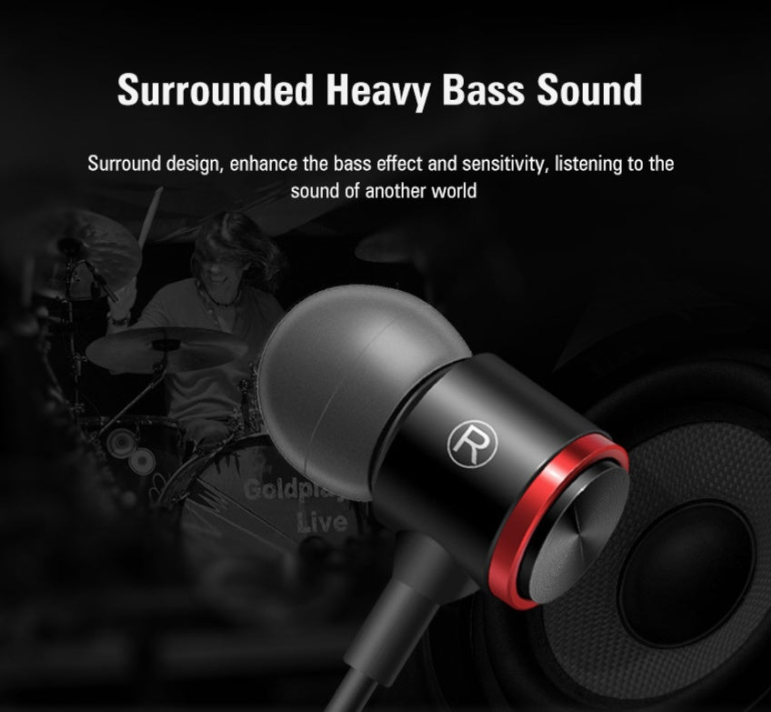 JMT-535562 Wired In-Ear Metal Headset for Mobile Devices with EVA Storage Case