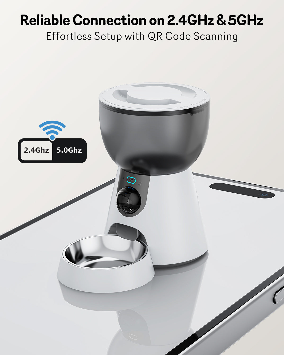 JMT-536714 Automatic Cat Feeder with 1080P HD Camera, Night Vision, 5G WiFi, Two-Way Audio, and 4L Capacity