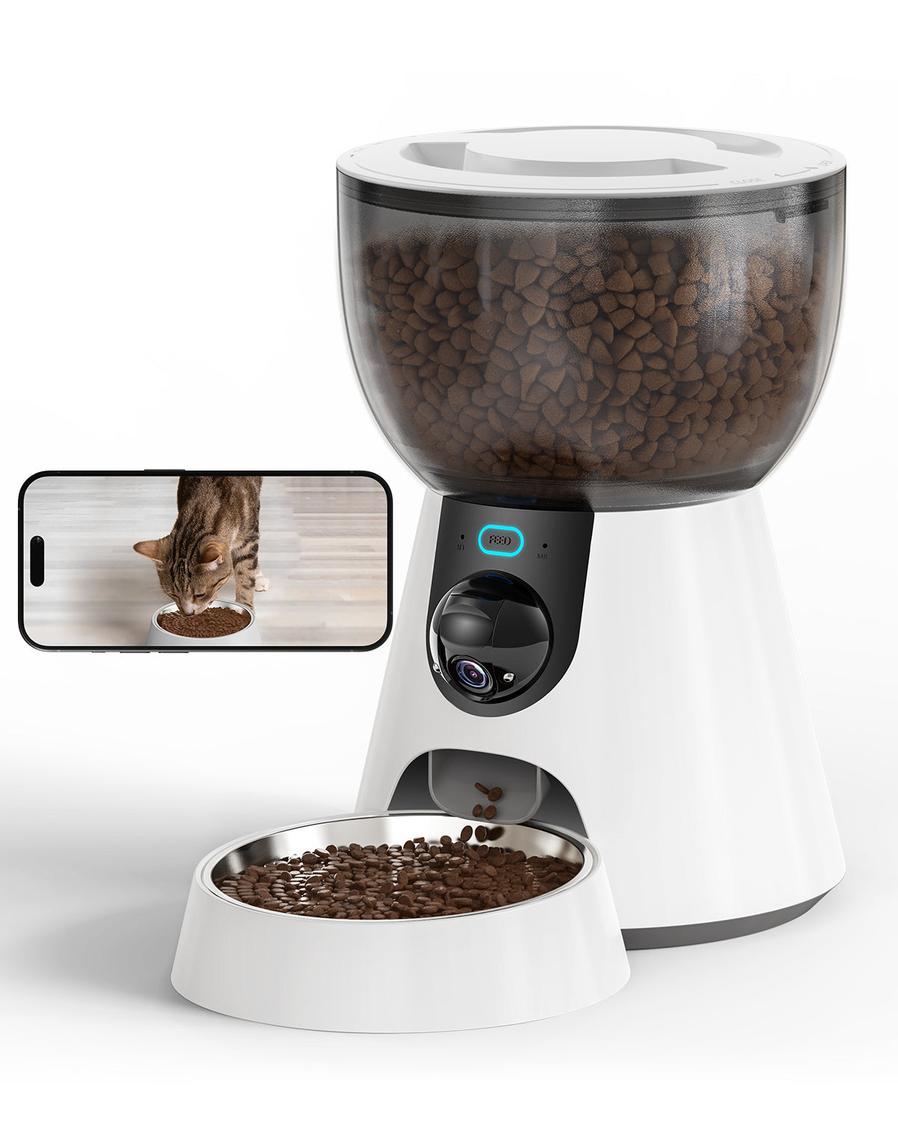 JMT-536714 Automatic Cat Feeder with 1080P HD Camera, Night Vision, 5G WiFi, Two-Way Audio, and 4L Capacity