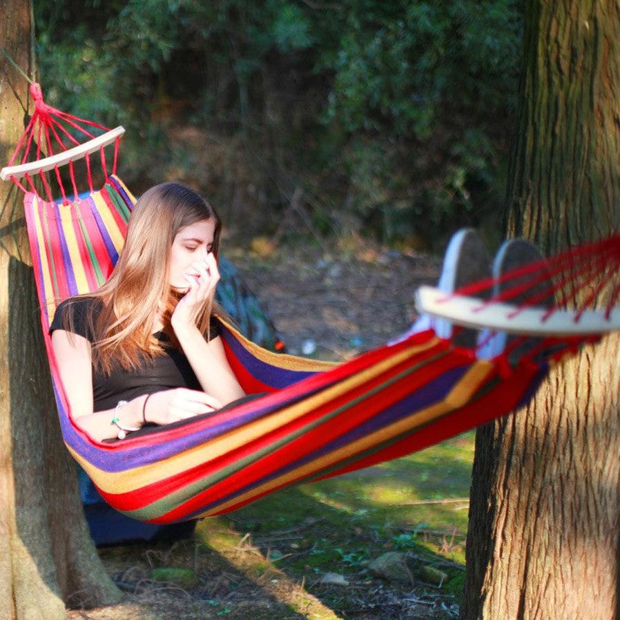JMT-536778 Portable Outdoor Single Hammock - 200x80cm Canvas Parachute Design