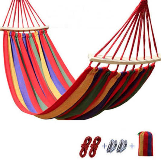 JMT-536778 Portable Outdoor Single Hammock - 200x80cm Canvas Parachute Design