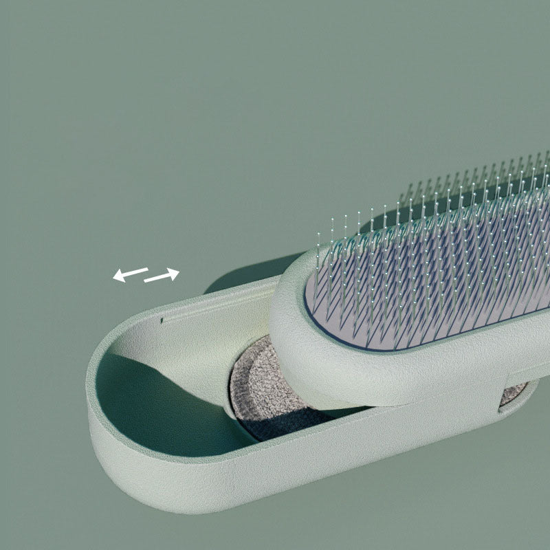 JMT-536970 Stainless Steel Knot Opening Tool Brush in Cream White, Avocado Green, and Peach Powder