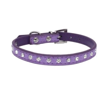 JMT-537546 Diamond Rhinestone Dog Collar - Soft Microfiber with Comfortable Fit