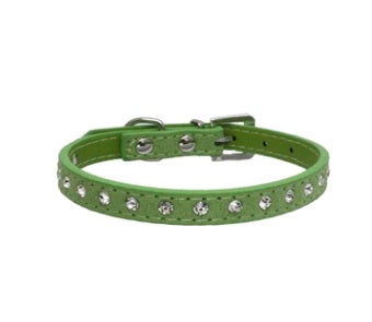JMT-537546 Diamond Rhinestone Dog Collar - Soft Microfiber with Comfortable Fit
