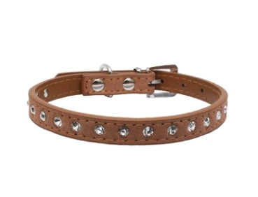 JMT-537546 Diamond Rhinestone Dog Collar - Soft Microfiber with Comfortable Fit