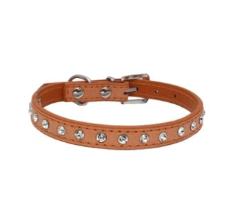 JMT-537546 Diamond Rhinestone Dog Collar - Soft Microfiber with Comfortable Fit
