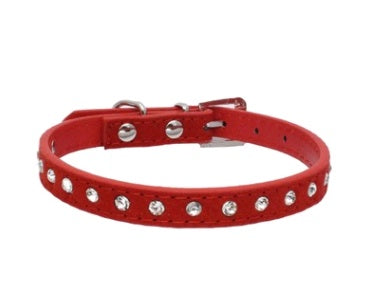 JMT-537546 Diamond Rhinestone Dog Collar - Soft Microfiber with Comfortable Fit