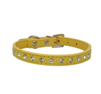 JMT-537546 Diamond Rhinestone Dog Collar - Soft Microfiber with Comfortable Fit