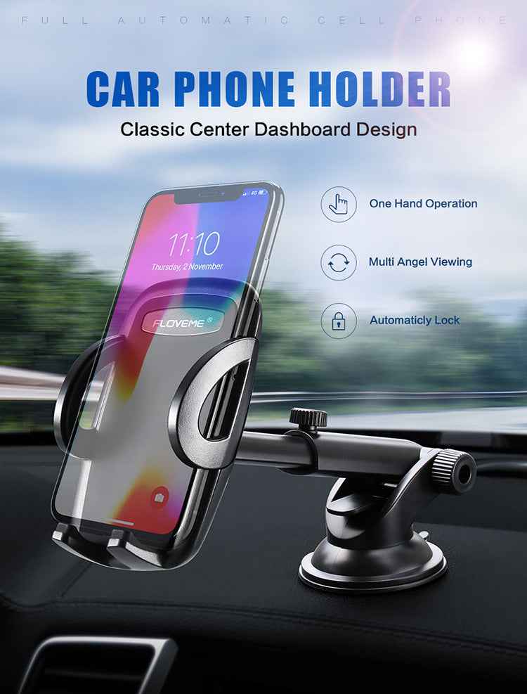 JMT-537738 Car Center Console Phone Holder for 3.8-6.5 Inch Mobile Devices, Windshield & Instrument Panel Two-In-One Design