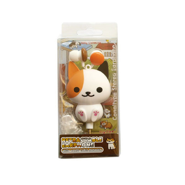 JMT-537866 Flower Cat Telescopic Earphones with 3.5 Inch Universal Jack - Retractable Headset