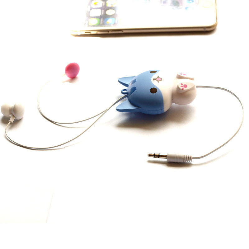 JMT-537866 Flower Cat Telescopic Earphones with 3.5 Inch Universal Jack - Retractable Headset