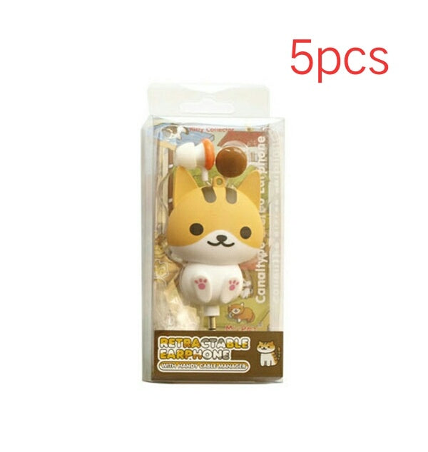 JMT-537866 Flower Cat Telescopic Earphones with 3.5 Inch Universal Jack - Retractable Headset