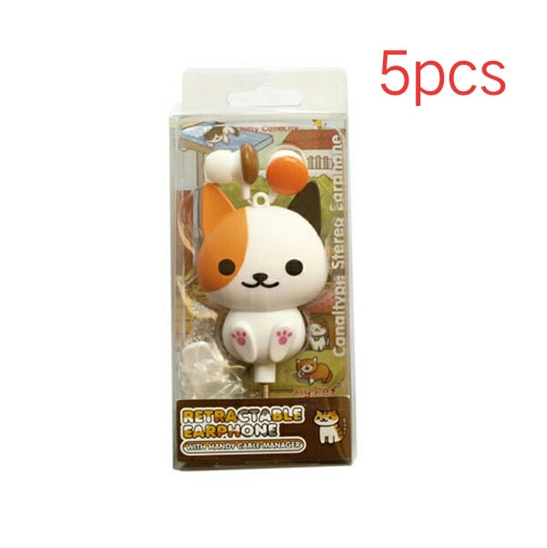 JMT-537866 Flower Cat Telescopic Earphones with 3.5 Inch Universal Jack - Retractable Headset