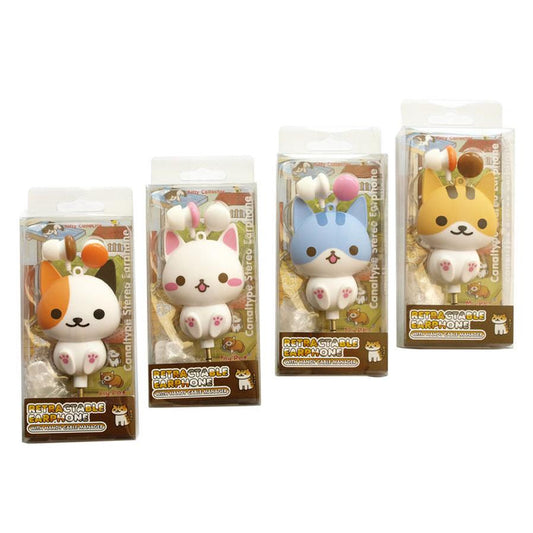 JMT-537866 Flower Cat Telescopic Earphones with 3.5 Inch Universal Jack - Retractable Headset