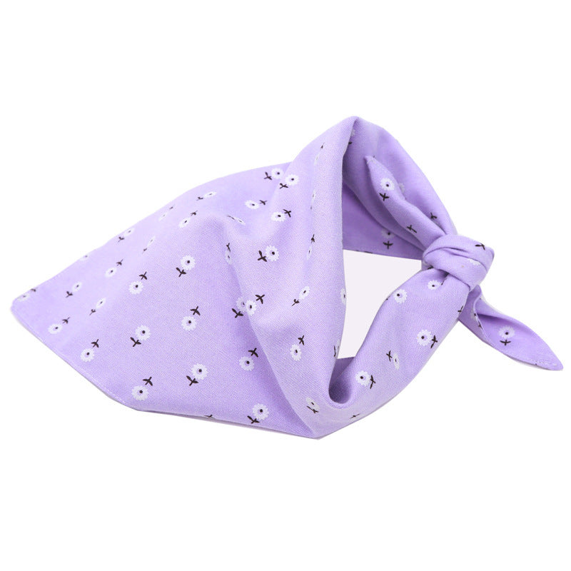 JMT-538506 Double Cotton Triangle Scarf for Dogs - Stylish Pet Accessory in Multiple Sizes