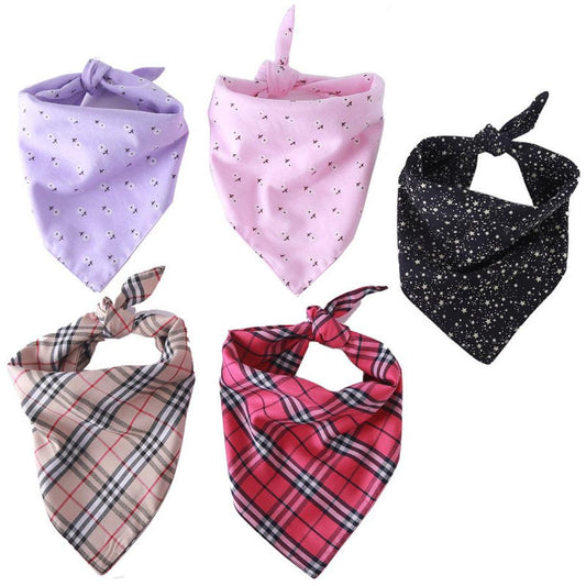 JMT-538506 Double Cotton Triangle Scarf for Dogs - Stylish Pet Accessory in Multiple Sizes