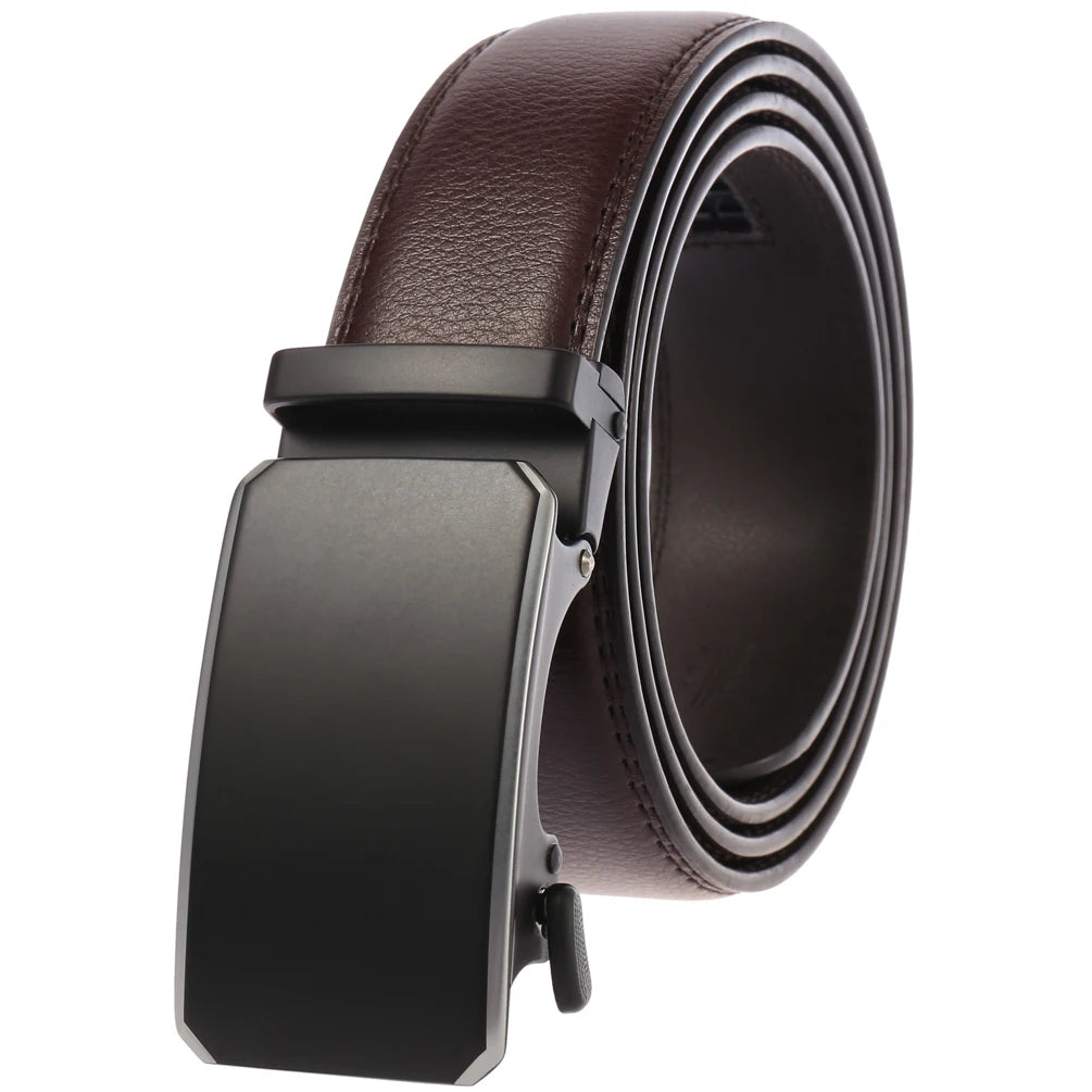 JMT-538634 Automatic Ratchet Buckle Cowhide Leather Belt for Men - Model LY36-22032-1