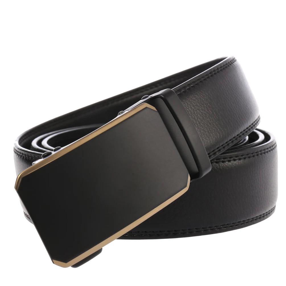 JMT-538634 Automatic Ratchet Buckle Cowhide Leather Belt for Men - Model LY36-22032-1