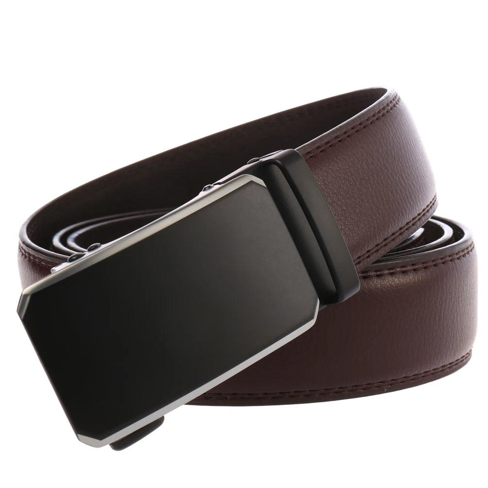 JMT-538634 Automatic Ratchet Buckle Cowhide Leather Belt for Men - Model LY36-22032-1