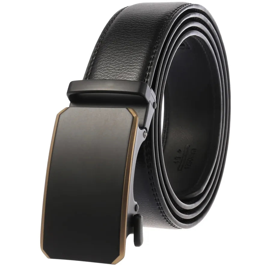 JMT-538634 Automatic Ratchet Buckle Cowhide Leather Belt for Men - Model LY36-22032-1